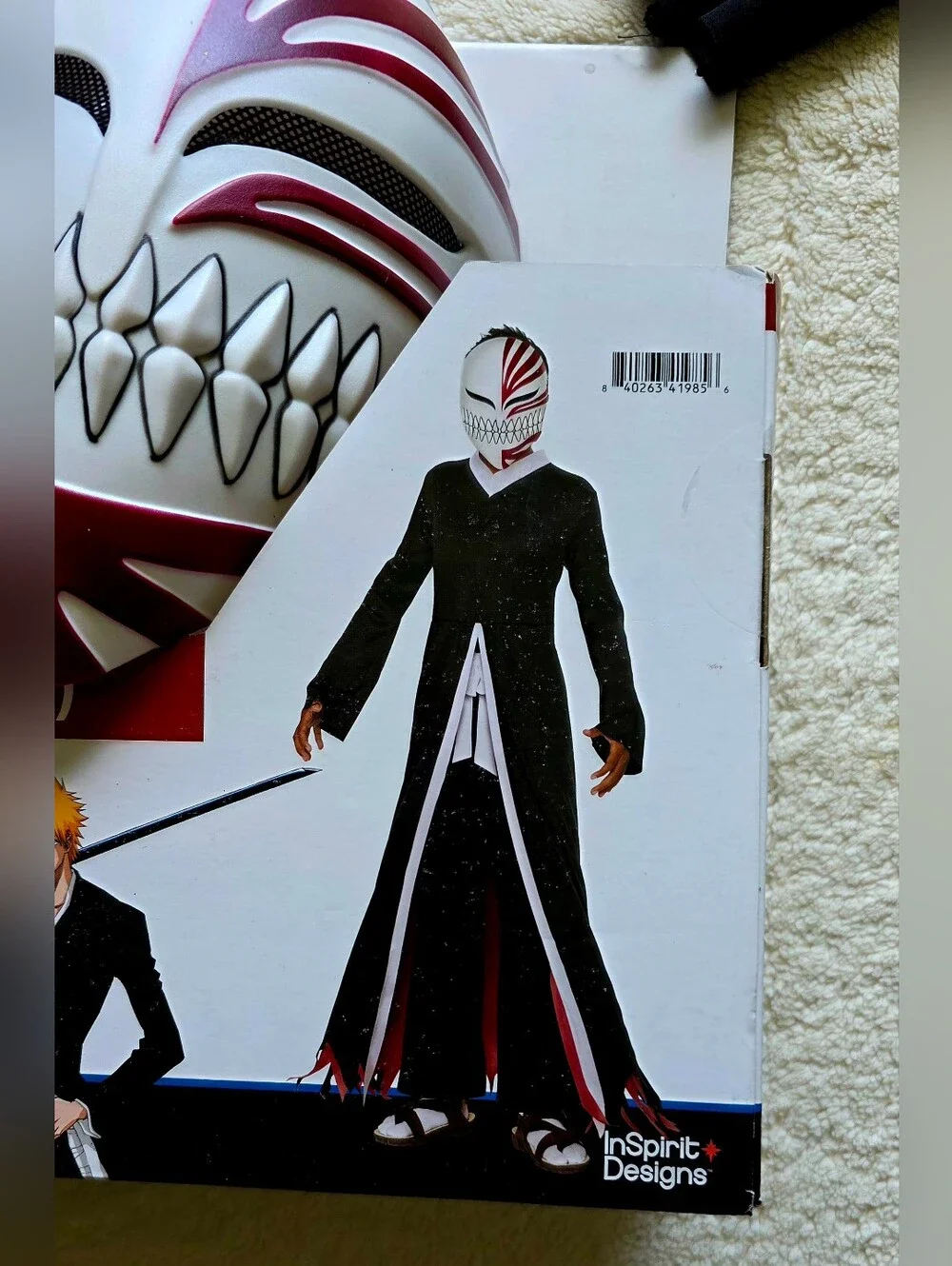 New Bleach Ichigo Halloween costume Iconic mask and robe complete outfit size 8 - Picture 4 of 6